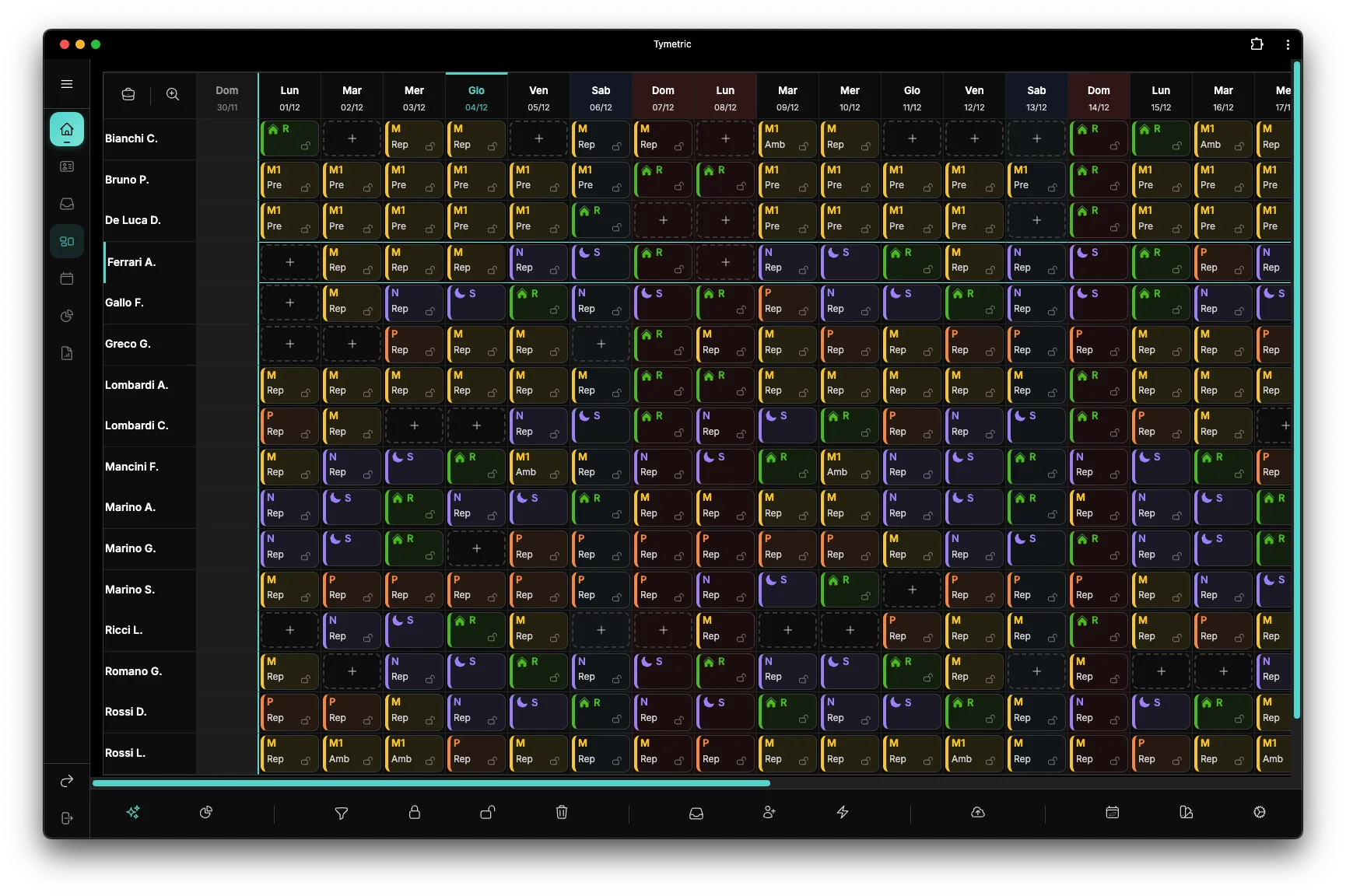 Dashboard completa modalità scura - Tymetric